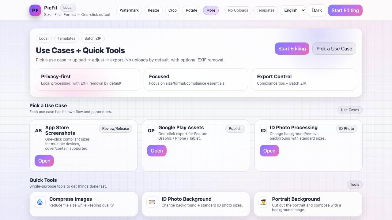 picfittool.com 项目封面